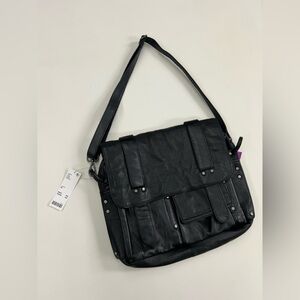 Black Leather Women’s Messenger Bag